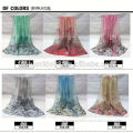 Best-selling spring women cotton voile printed scarf shawls